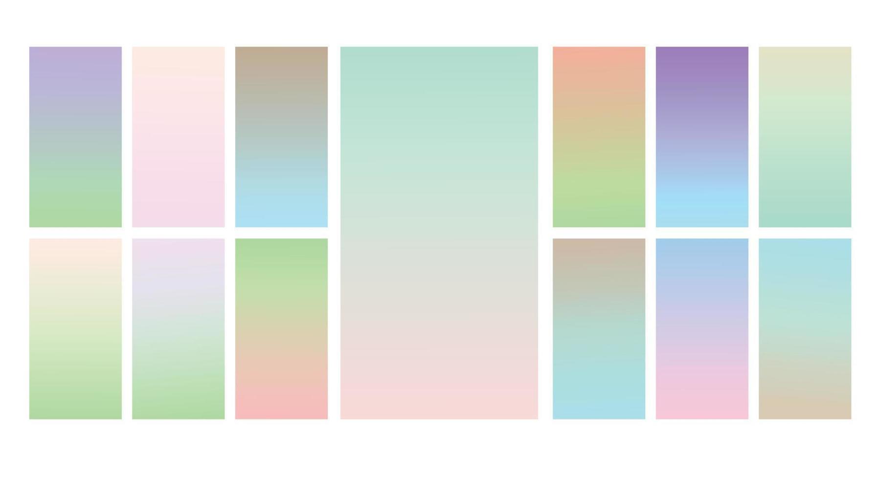 Set of Pastel gradient background. Soft pastel gradient background Template. Modern screen gradient for web vector
