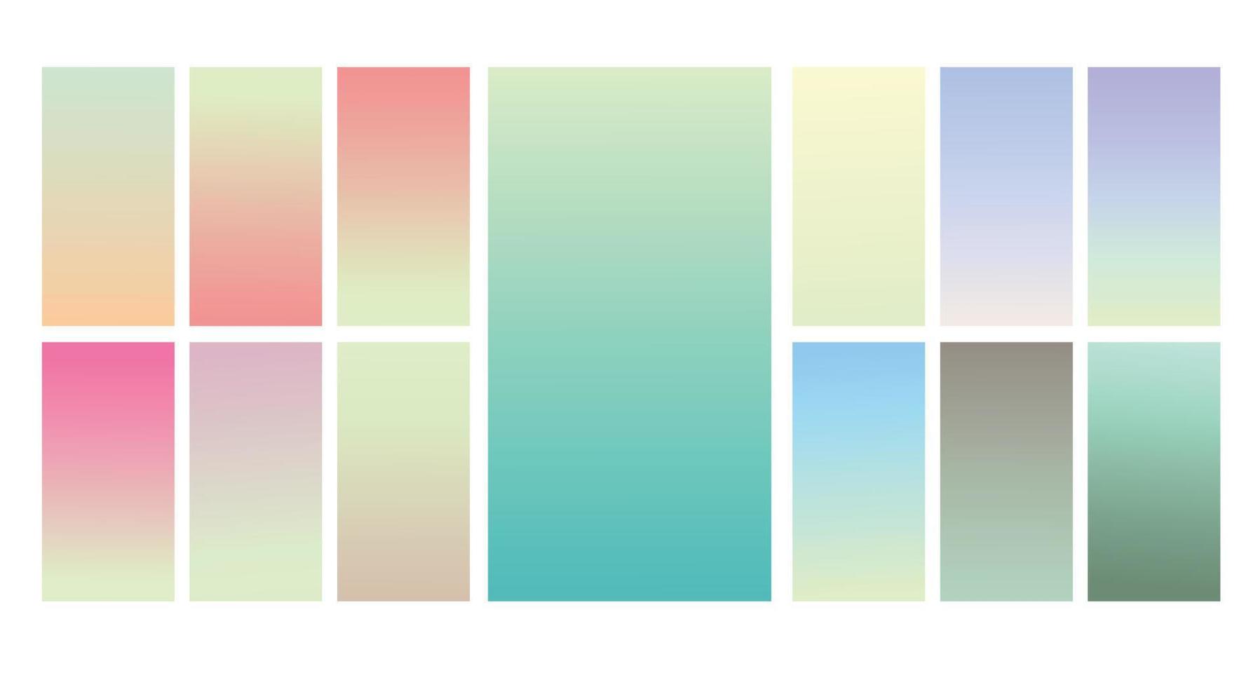 Set of Pastel gradient background. Soft pastel gradient background Template. Modern screen gradient for web vector