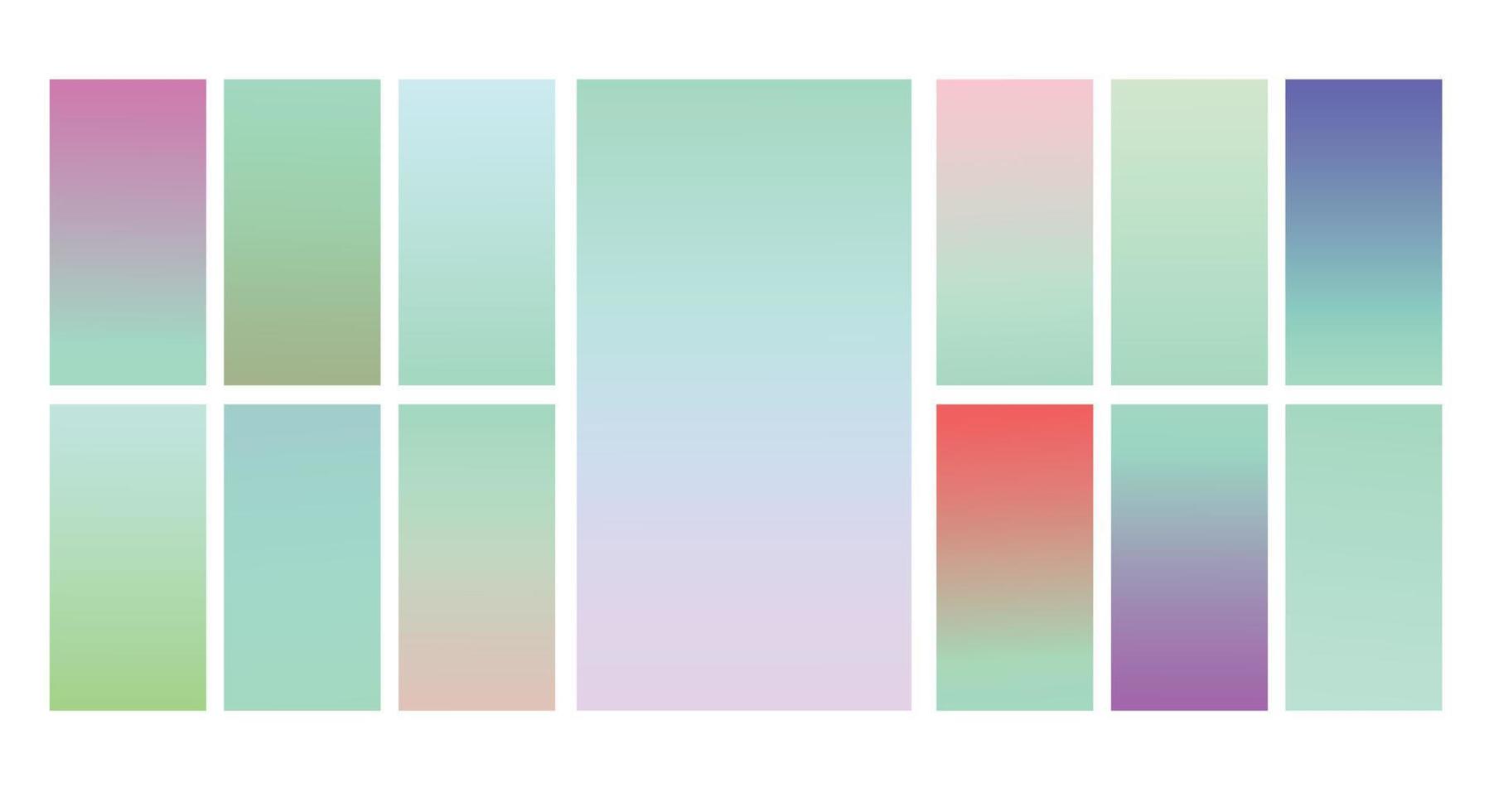 Set of Pastel gradient background. Soft pastel gradient background Template. Modern screen gradient for web vector