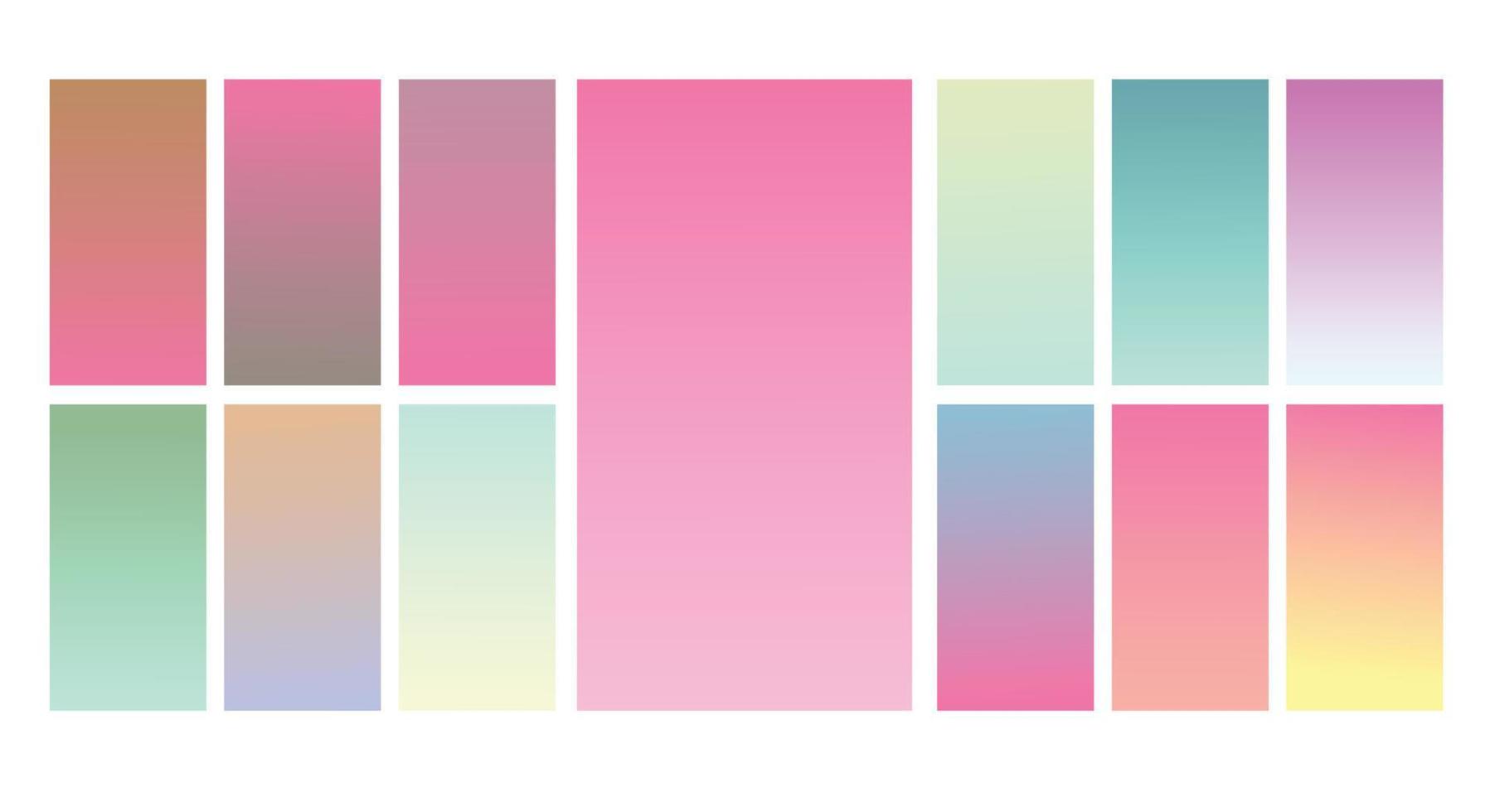 Set of Pastel gradient background. Soft pastel gradient background Template. Modern screen gradient for web vector