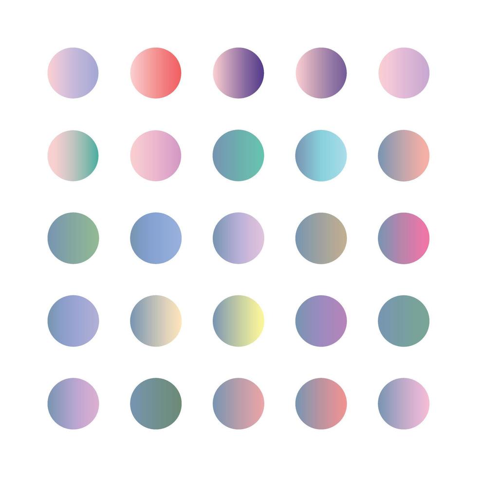 Pastel gradient smooth and vibrant color set. gradient set round Vector Template for design
