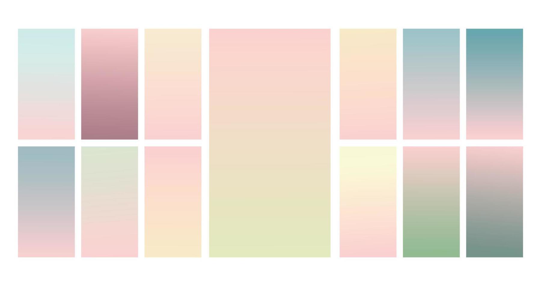 Set of Pastel gradient background. Soft pastel gradient background Template. Modern screen gradient for web vector