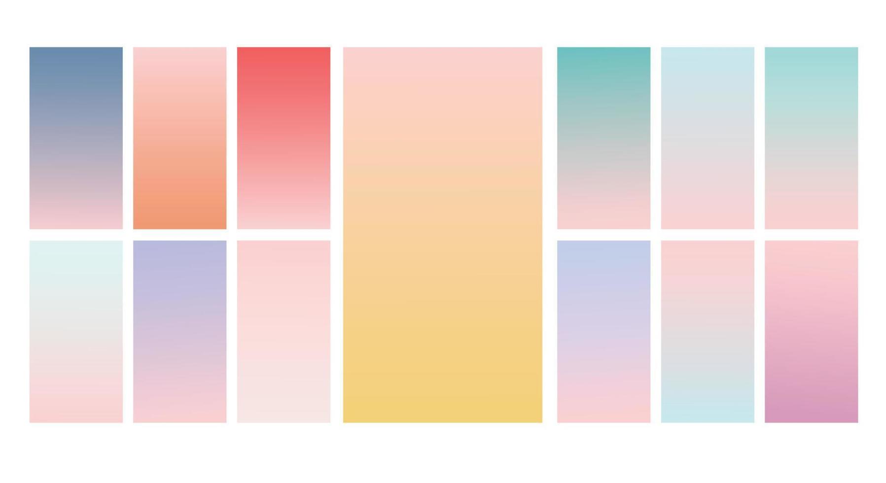 Set of Pastel gradient background. Soft pastel gradient background Template. Modern screen gradient for web vector