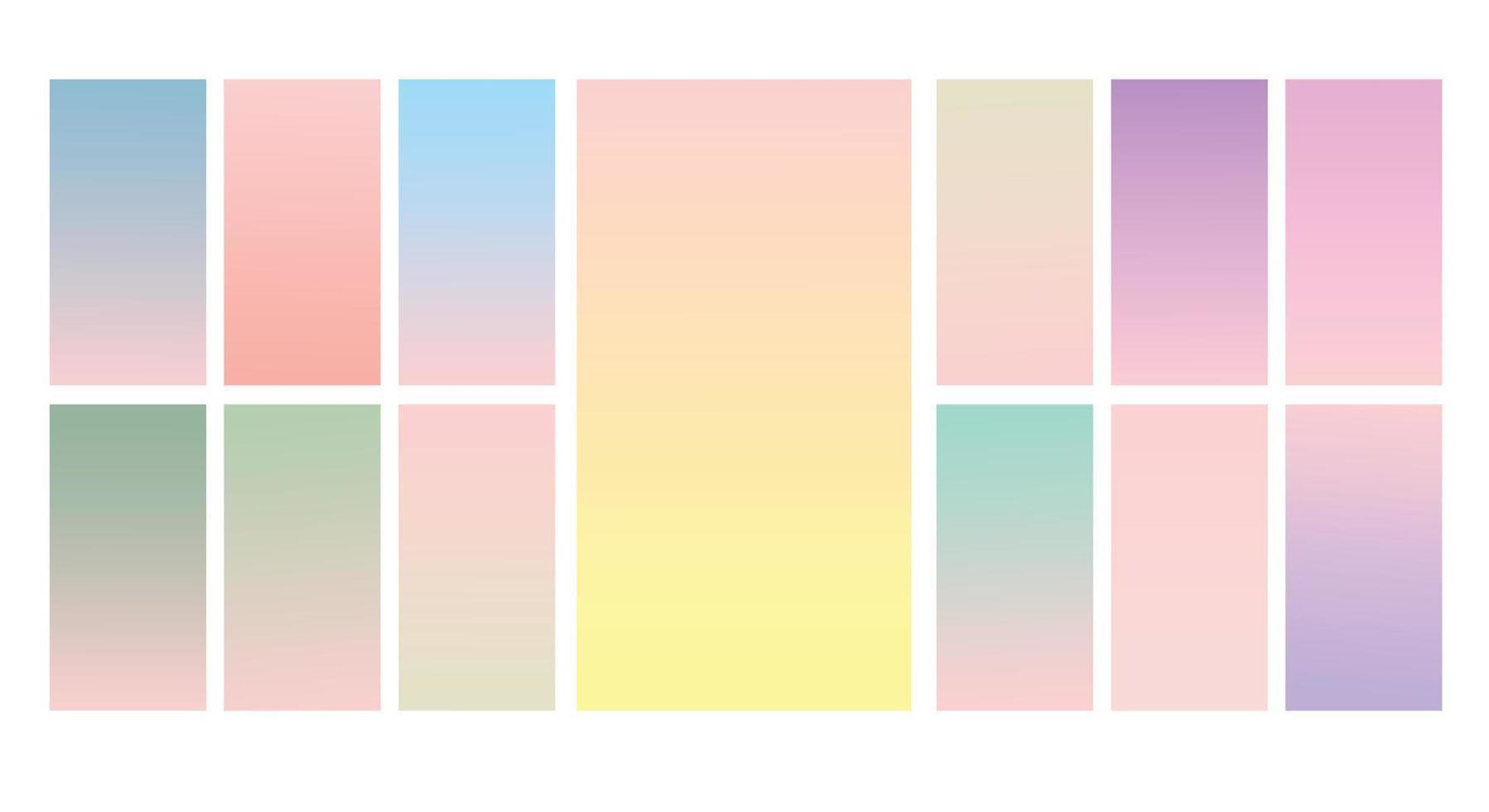 Set of Pastel gradient background. Soft pastel gradient background Template. Modern screen gradient for web vector