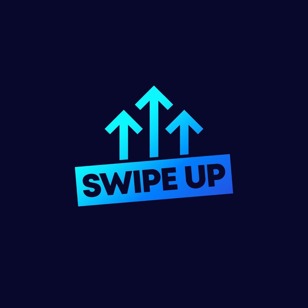 Swipe up vector icon for social media and web