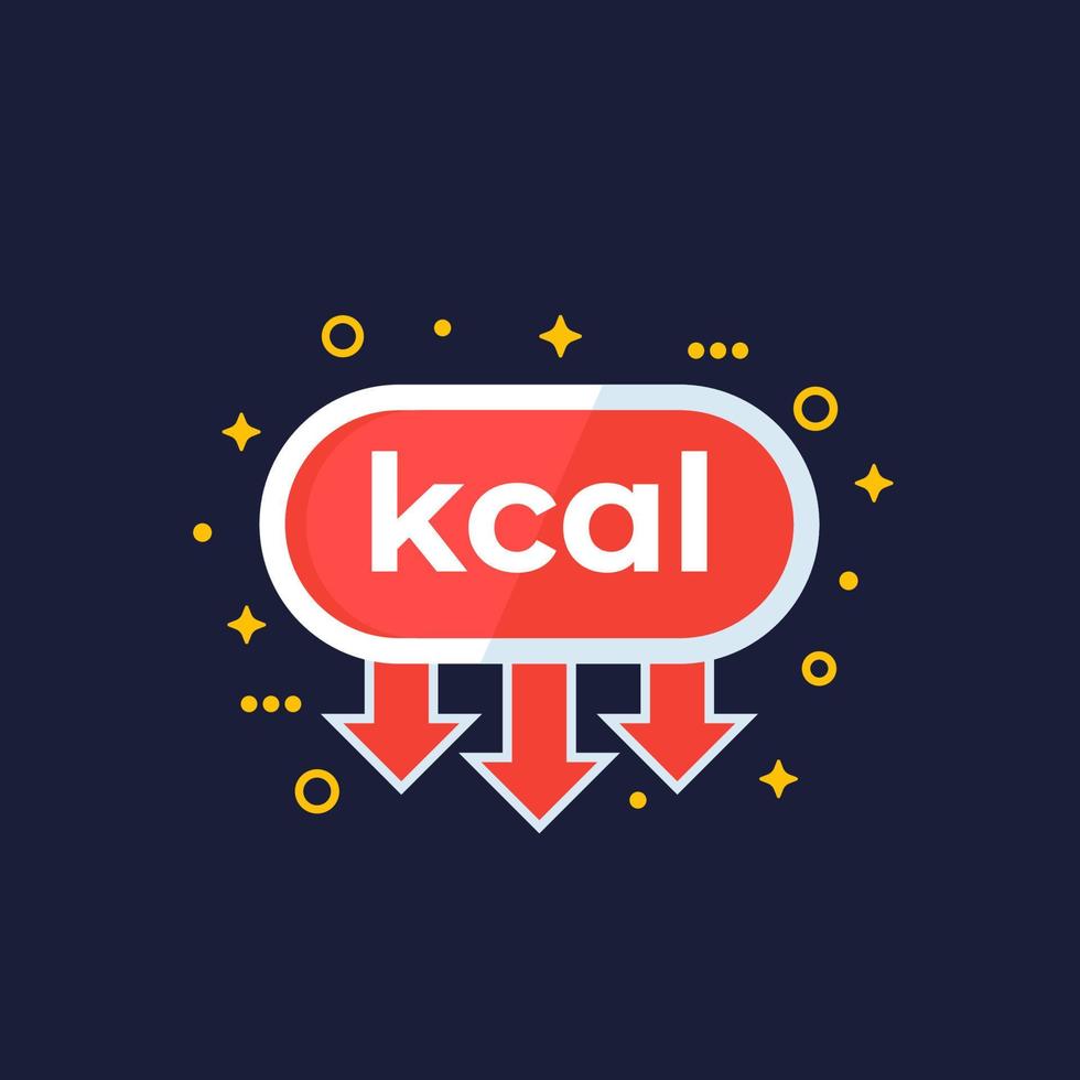 kcal, icono de vector reductor de kilocalorías
