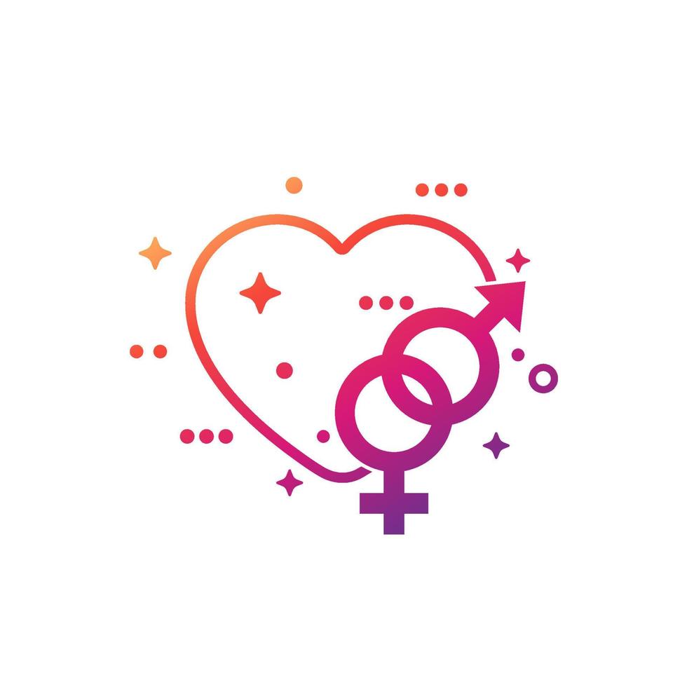 sex icon and a heart, vector