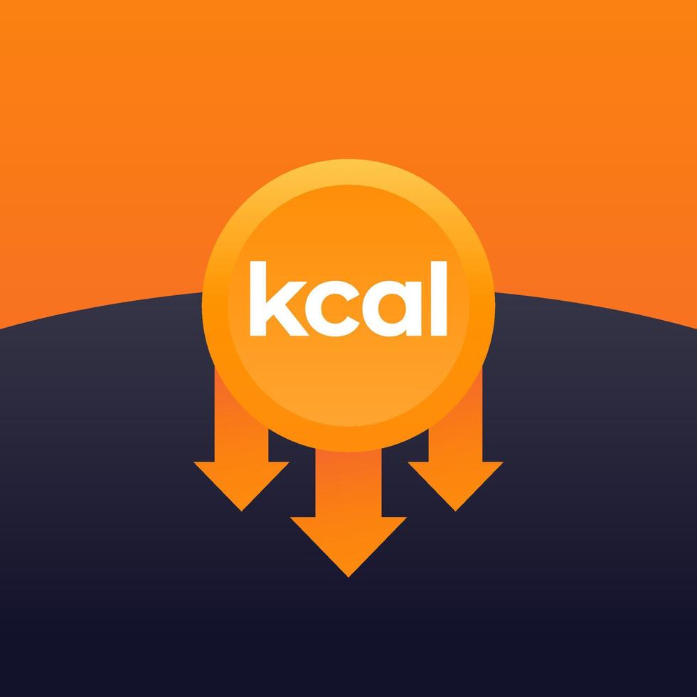kcal reducing, cut calories vector design