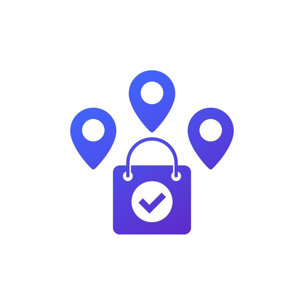 grocery delivery icon with a shopping bag vector