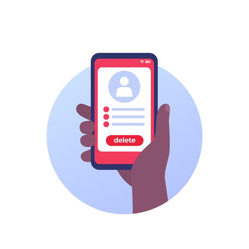 delete profile, erase account vector illustration
