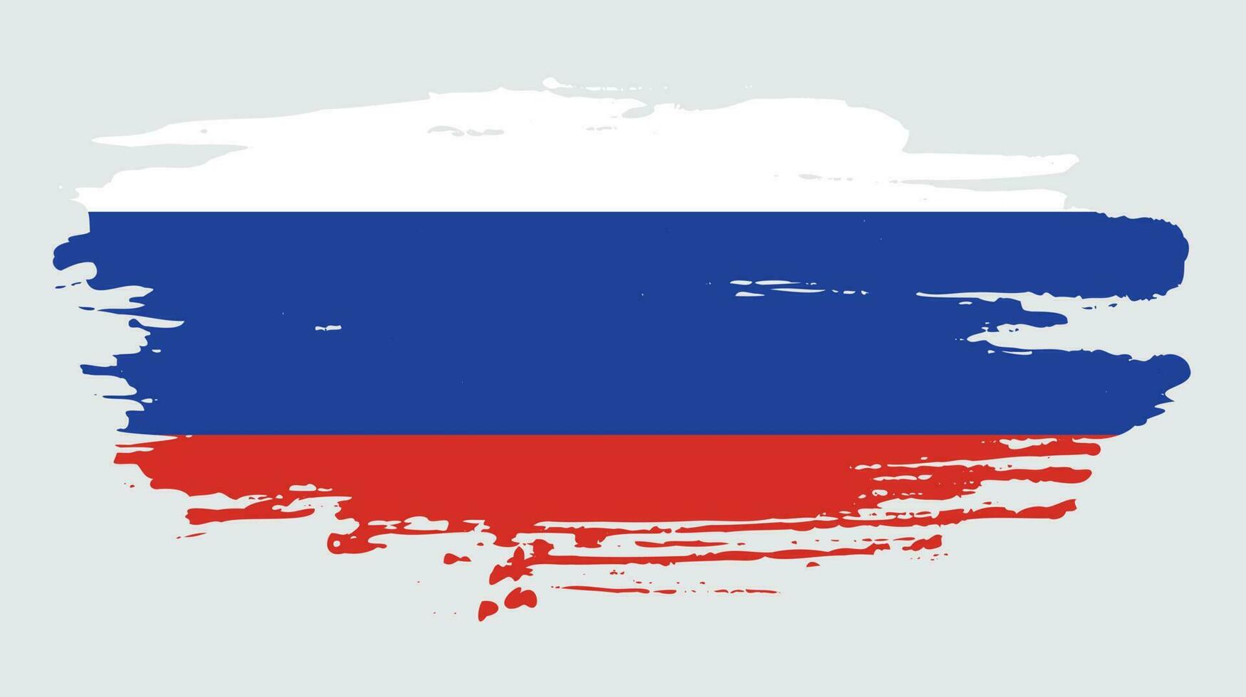 Professional brush effect Russia flag vector
