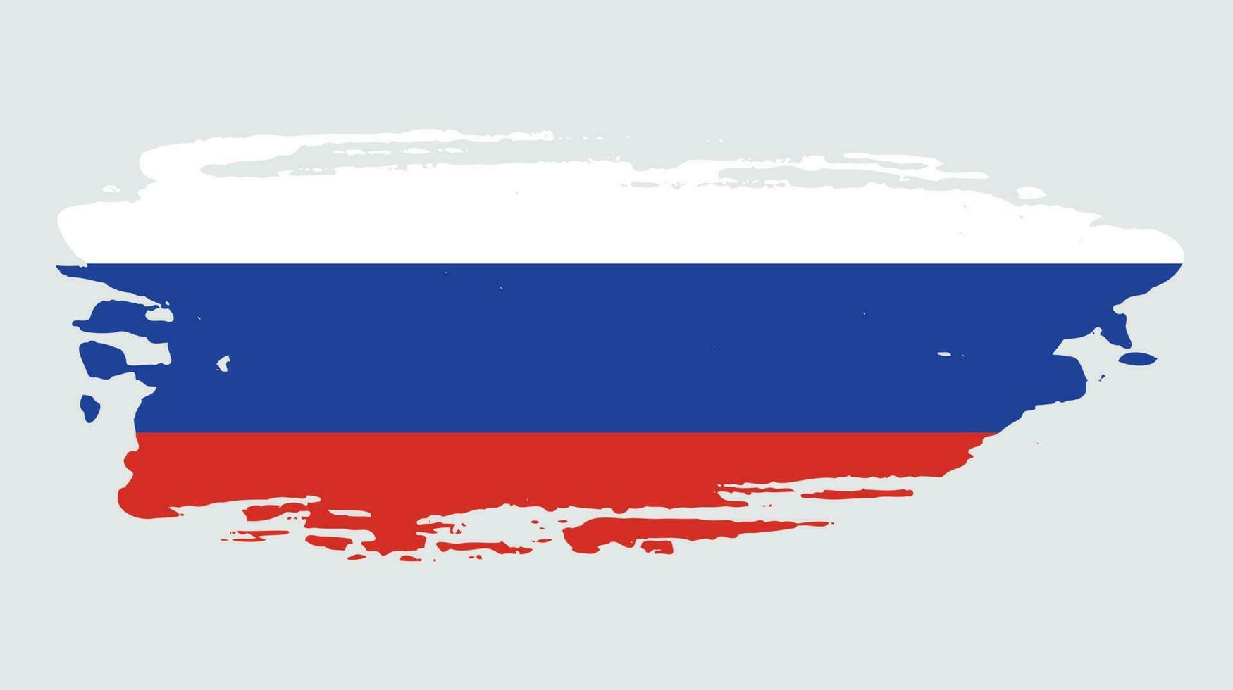 Brush effect Russian grunge texture flag vector