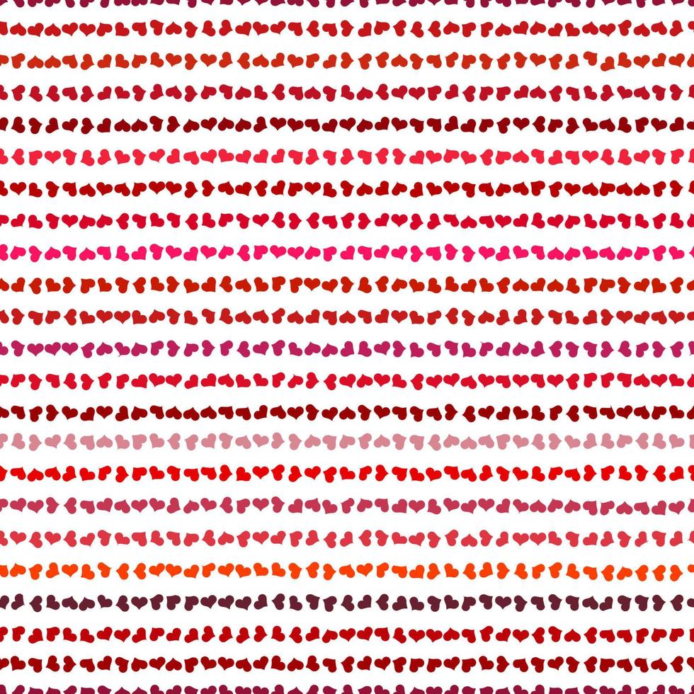Seamless pattern with red hearts. Swirling red hearts on a white background. Vector valentine illustration.