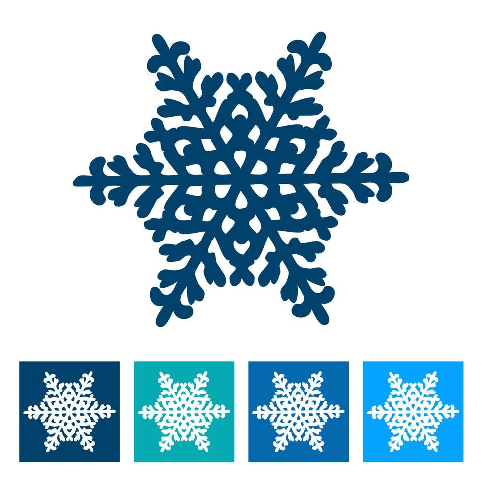 Snowflake. New Year icon. Vector illustration