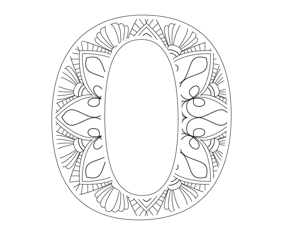 Alphabet colouring page with Floral style. ABC colouring page-Free Vector