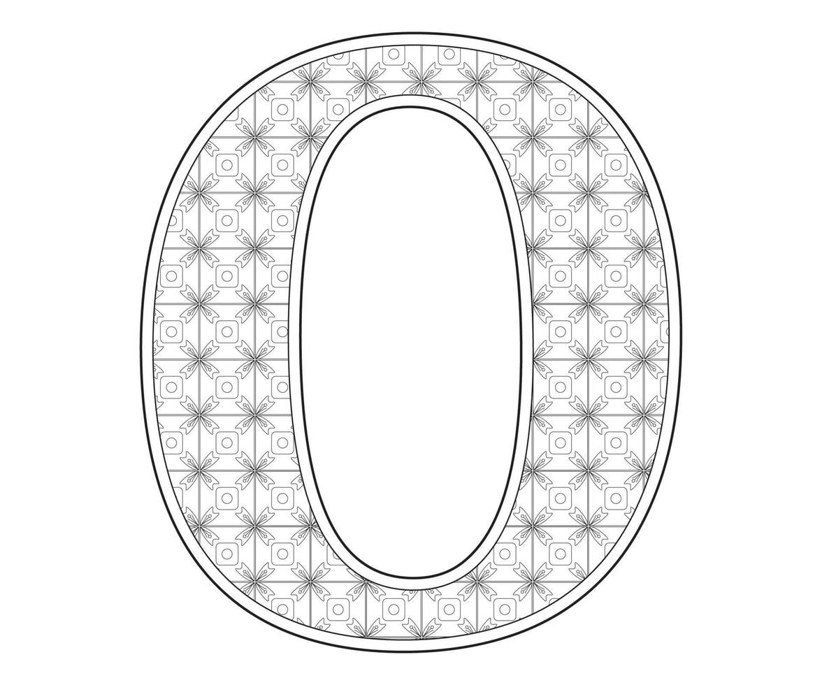 Alphabet colouring page with Floral style. ABC colouring page-Free Vector