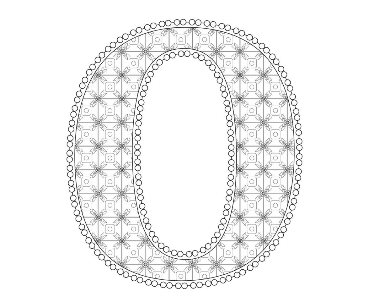 Alphabet colouring page with Floral style. ABC colouring page-Free Vector