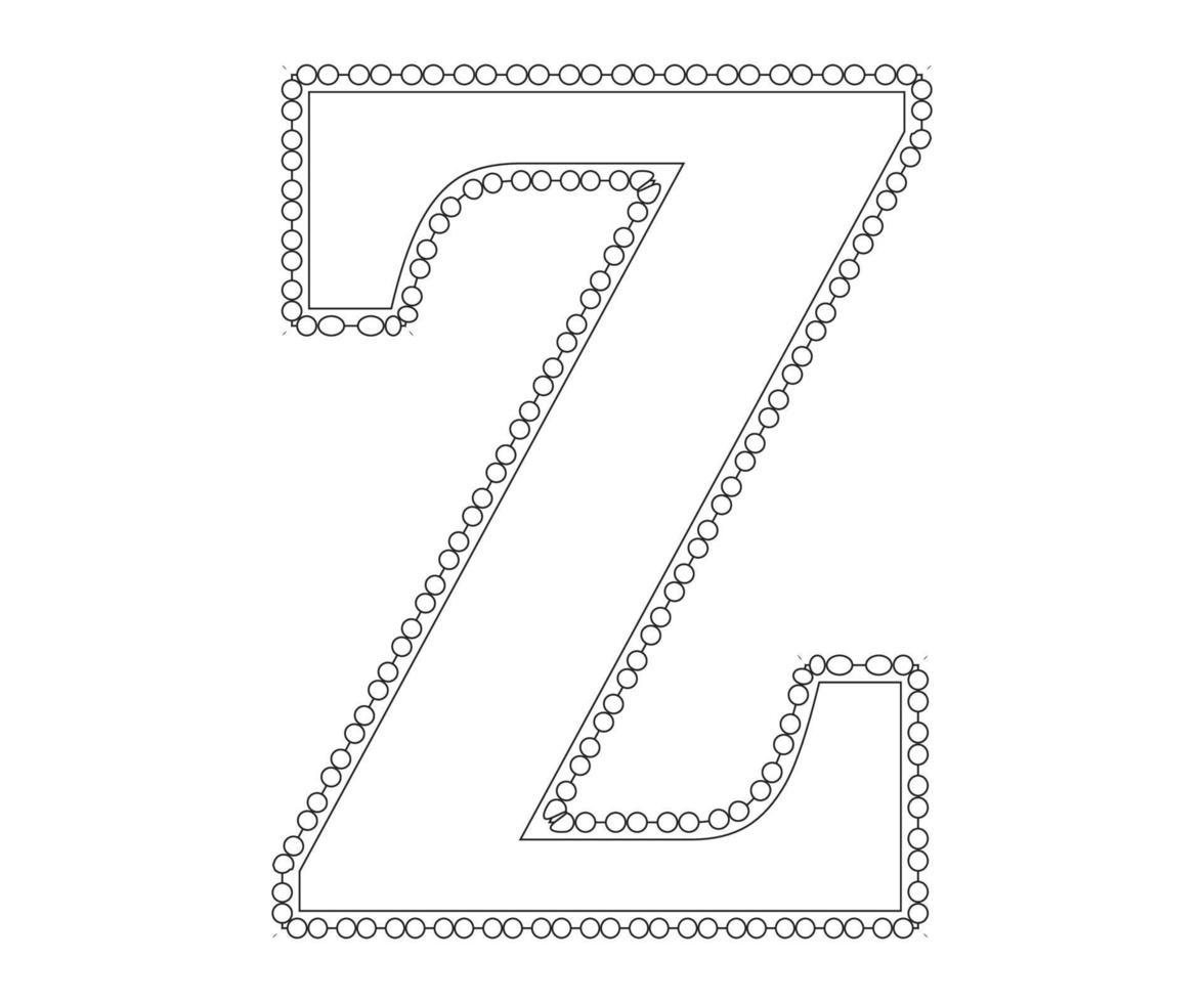 Alphabet Colouring page with Floral stylel, ABC Colouring Page-Download for free vector