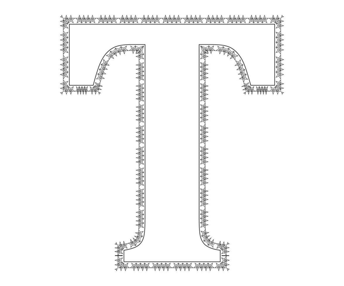 Alphabet Colouring page with Floral stylel, ABC Colouring Page-Download for free vector