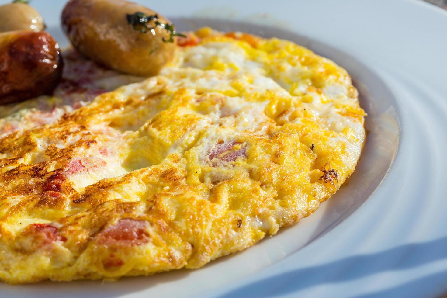 Omelet on wood photo