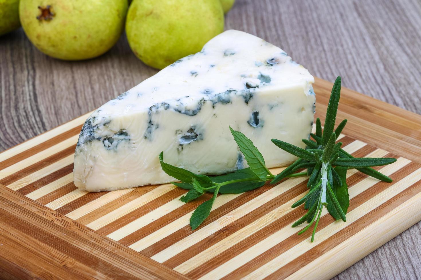 Blue cheese on wood photo