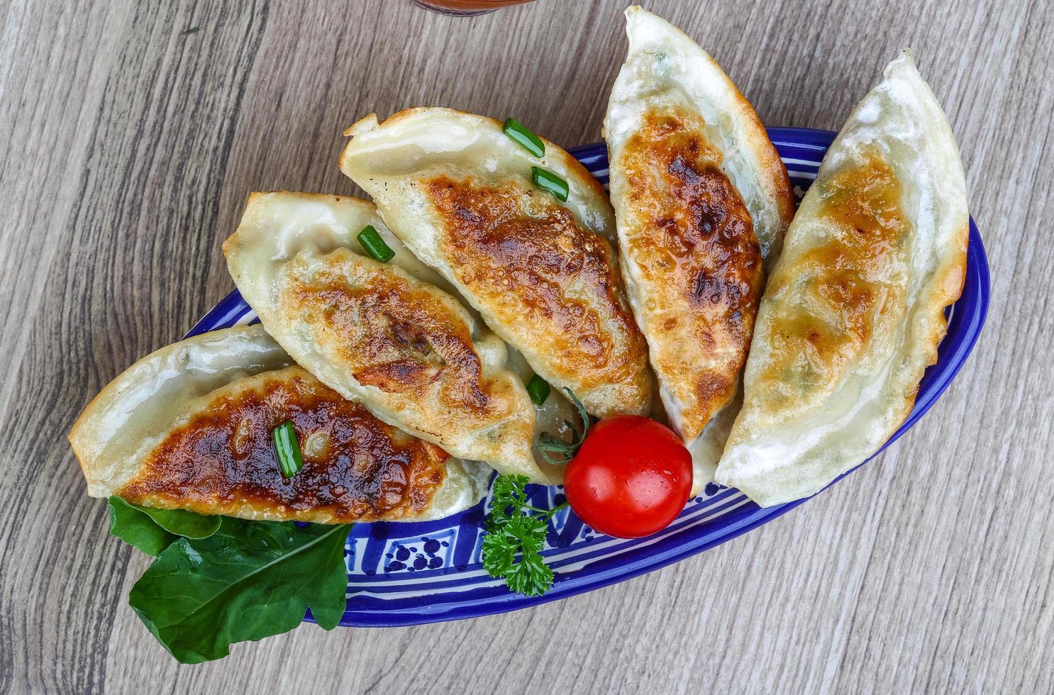 Gyoza on wood photo