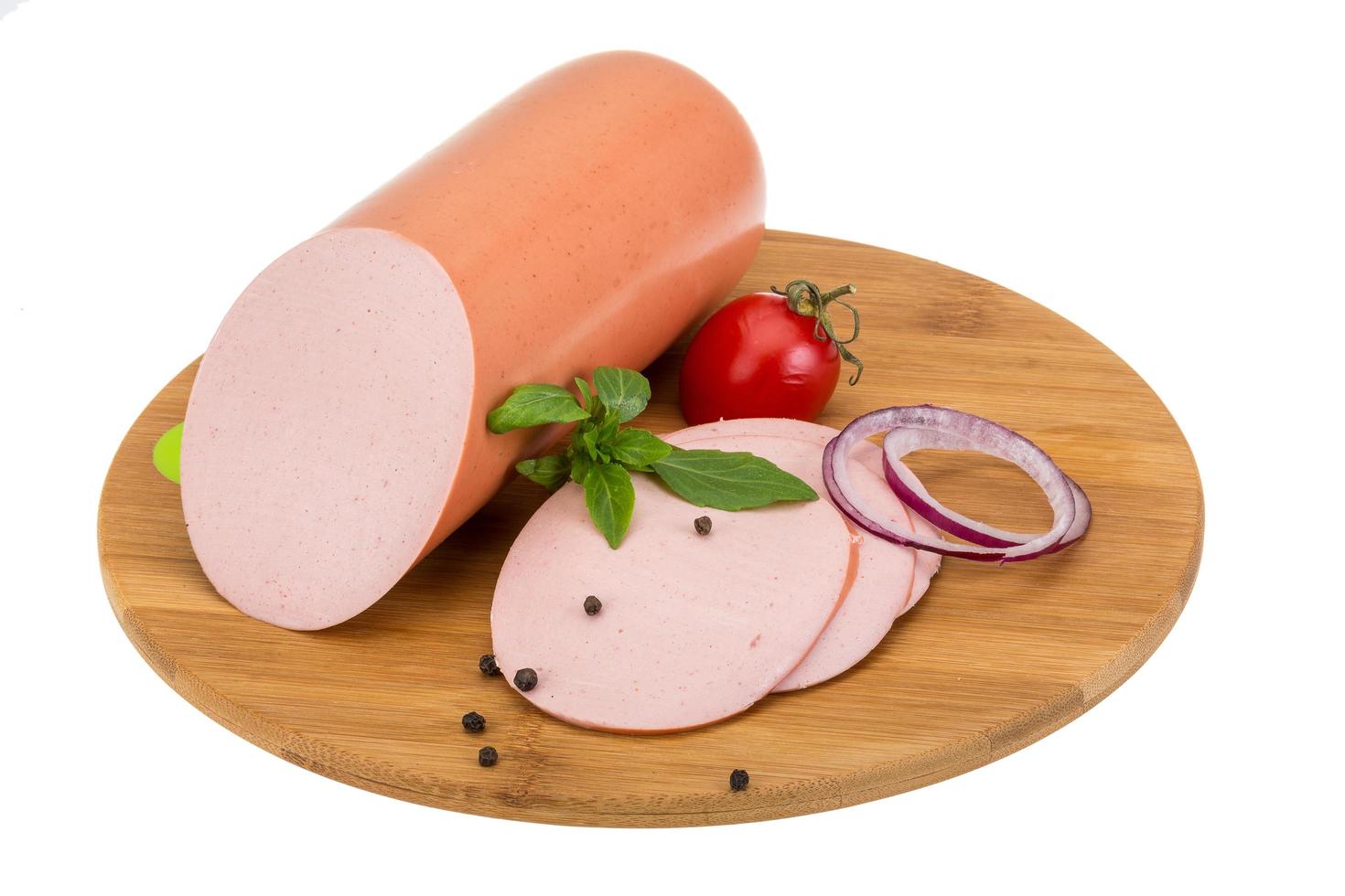 Sausages on wood photo