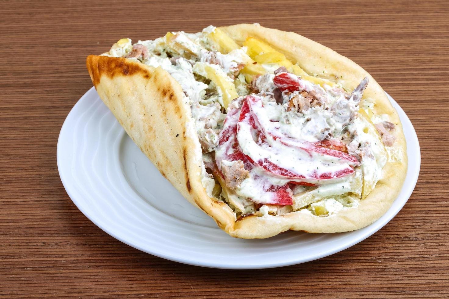 Souvlaki on wood photo