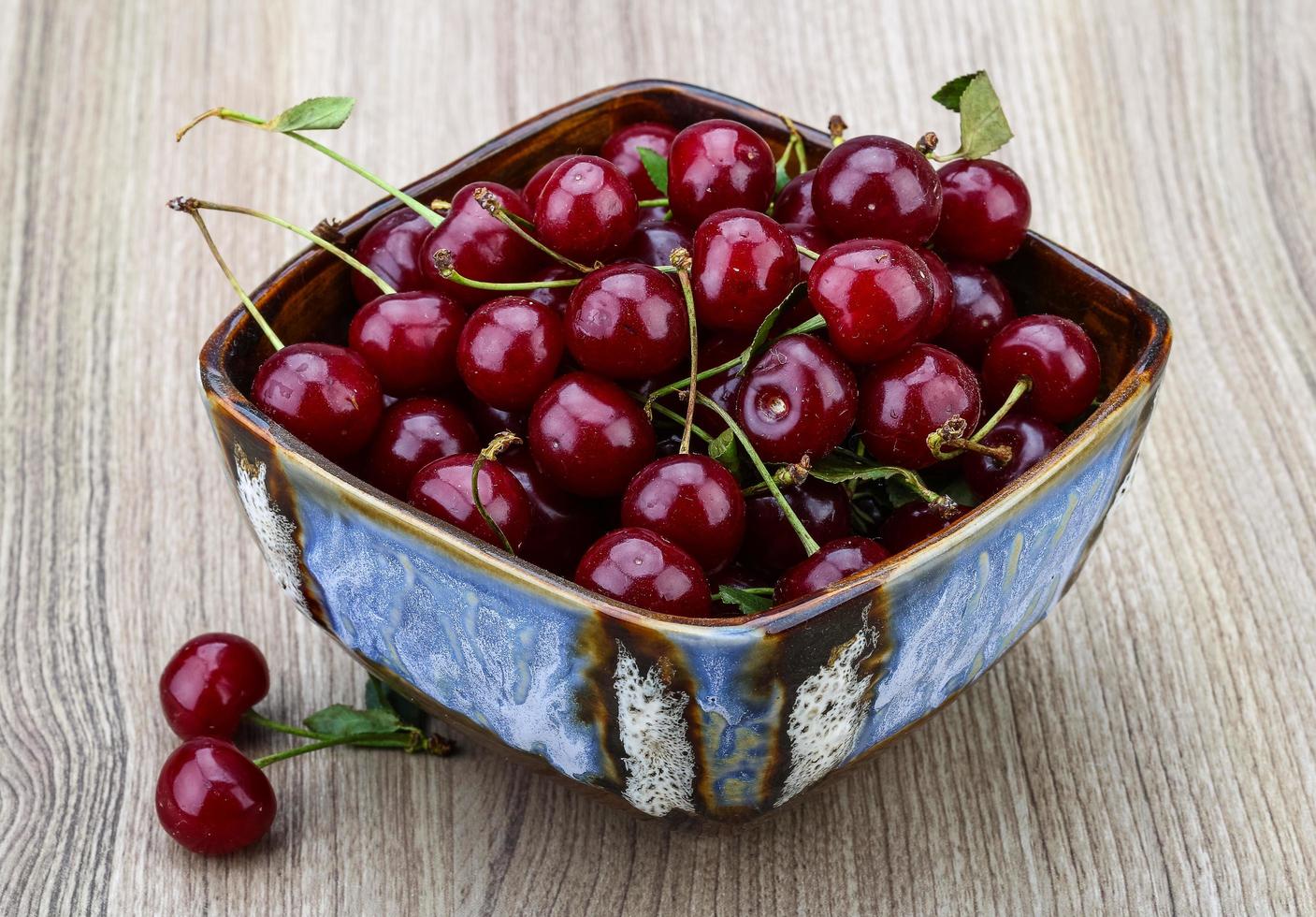 Cherry on wood photo