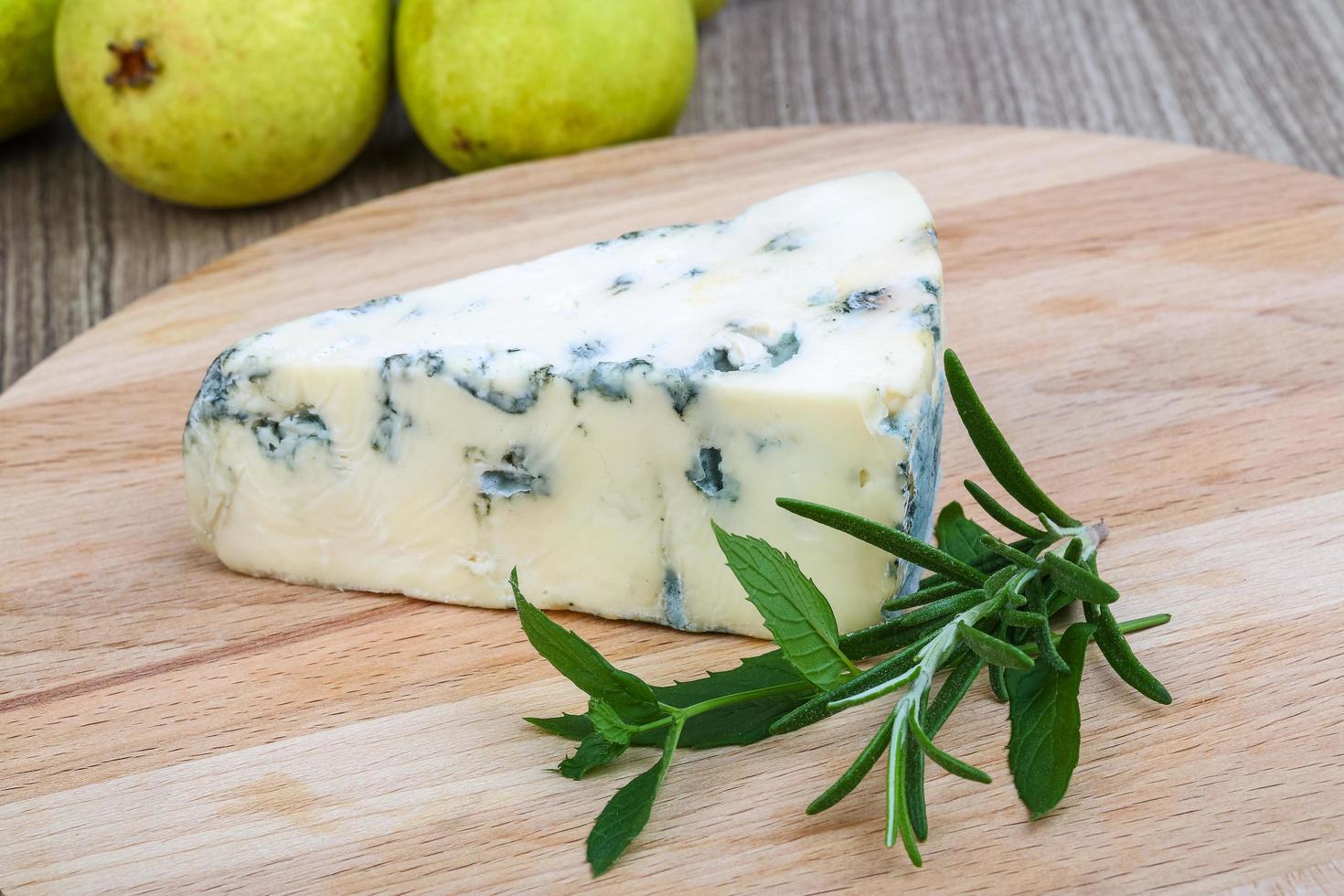 Blue cheese on wood photo