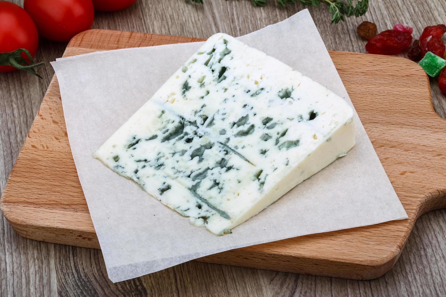 Blue cheese on wood photo