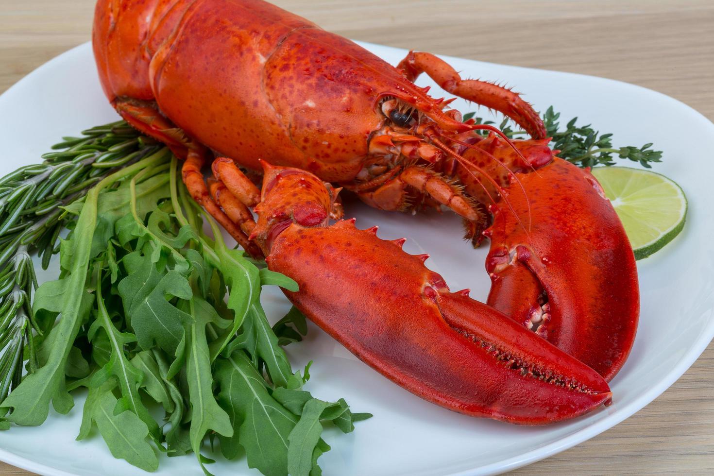 Boiled lobster meal photo