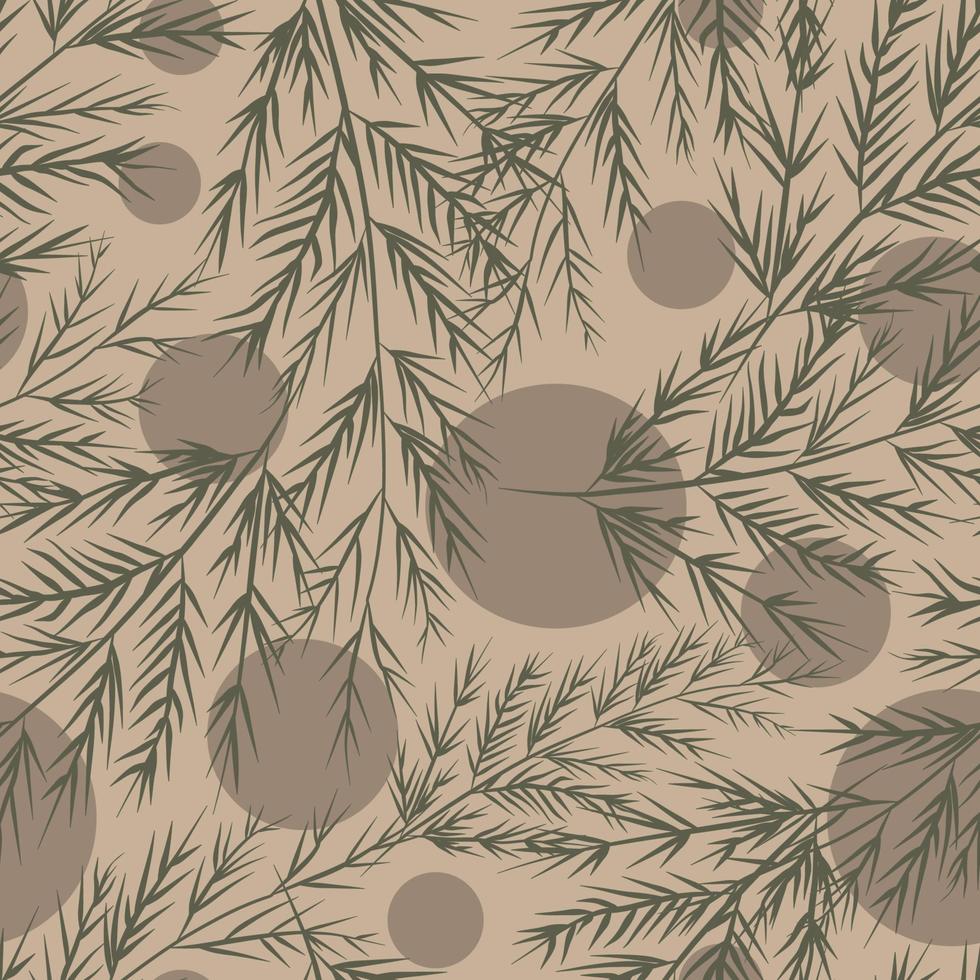 Seamless pattern background vector illustration of branches with leaves berries for decoration