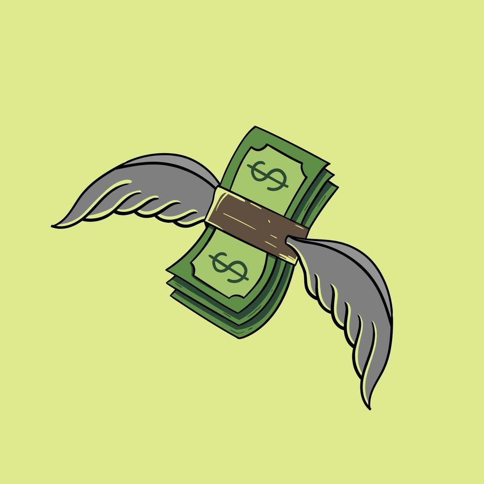 Money fly vector design