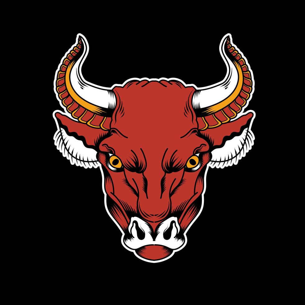 Bull oldshool design tatto sticker 12771823 Vector Art at Vecteezy