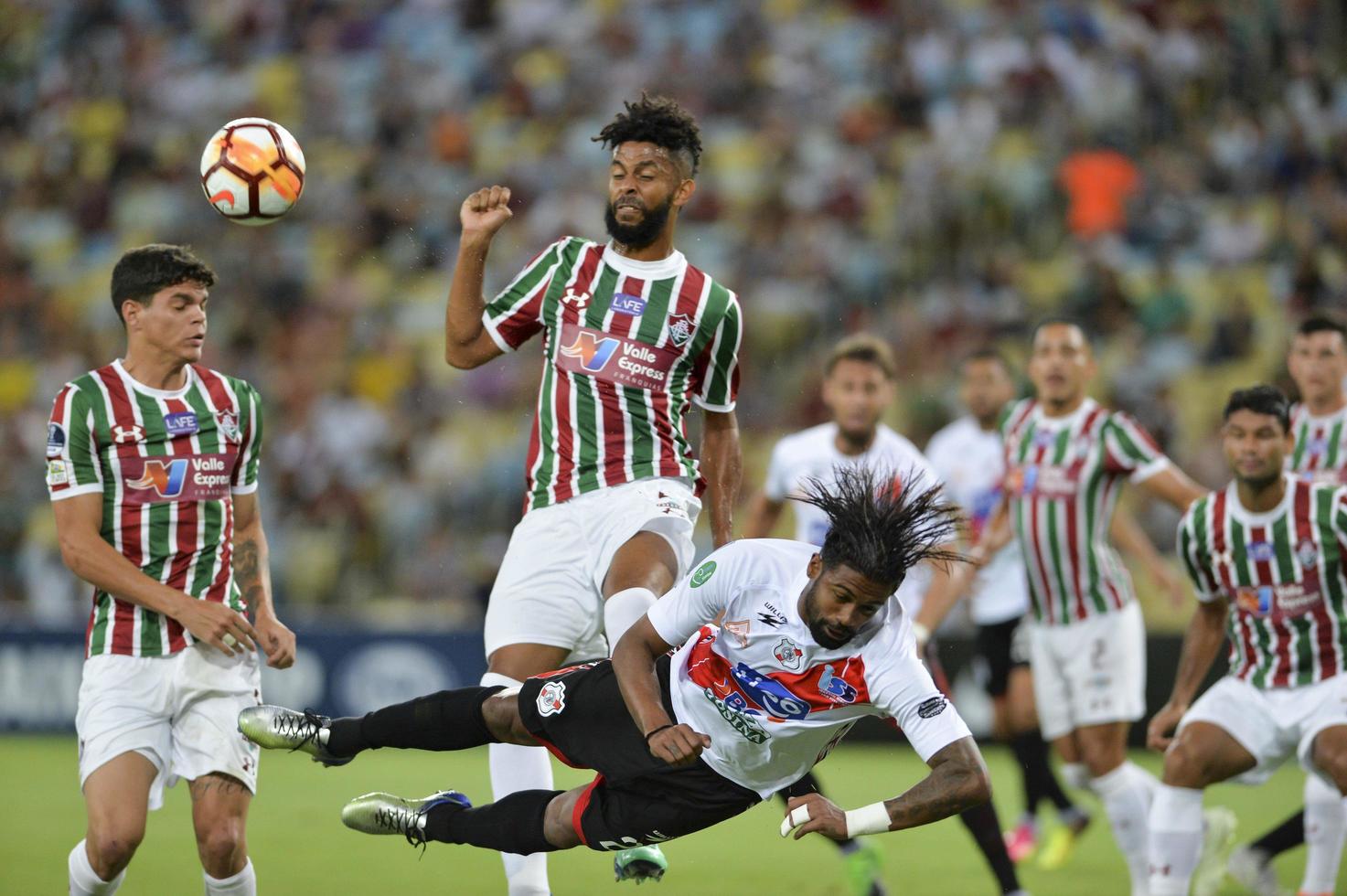 Rio, Brazil - april 11, 2018 - Harold Reina player in match between Fluminense and Nacional Potossi by the sulamerica Championship in Maracana Stadium photo