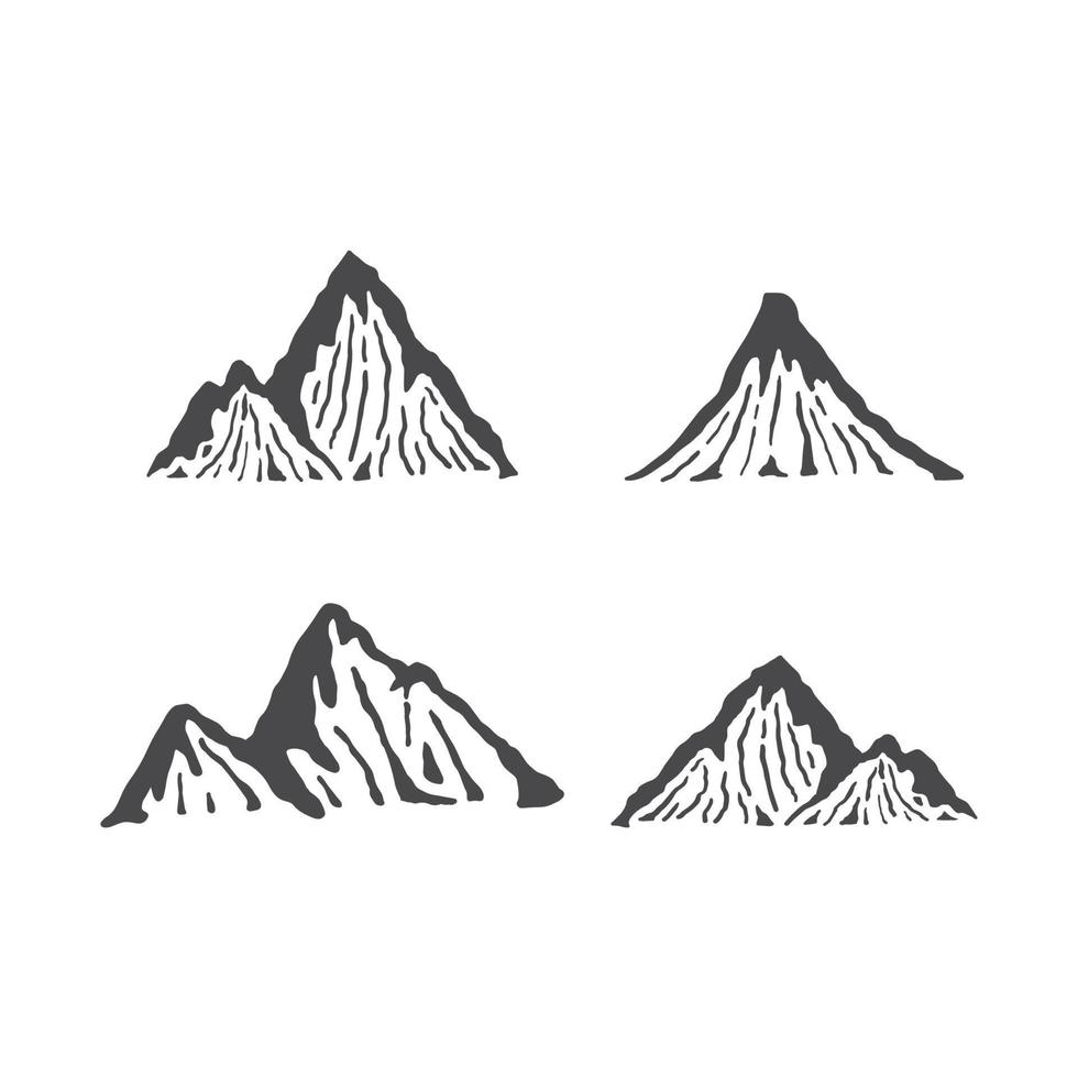 set of montain clip art vector