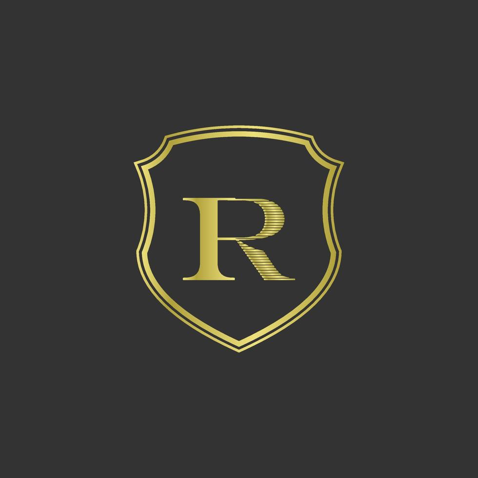initials R elegant gold logo vector