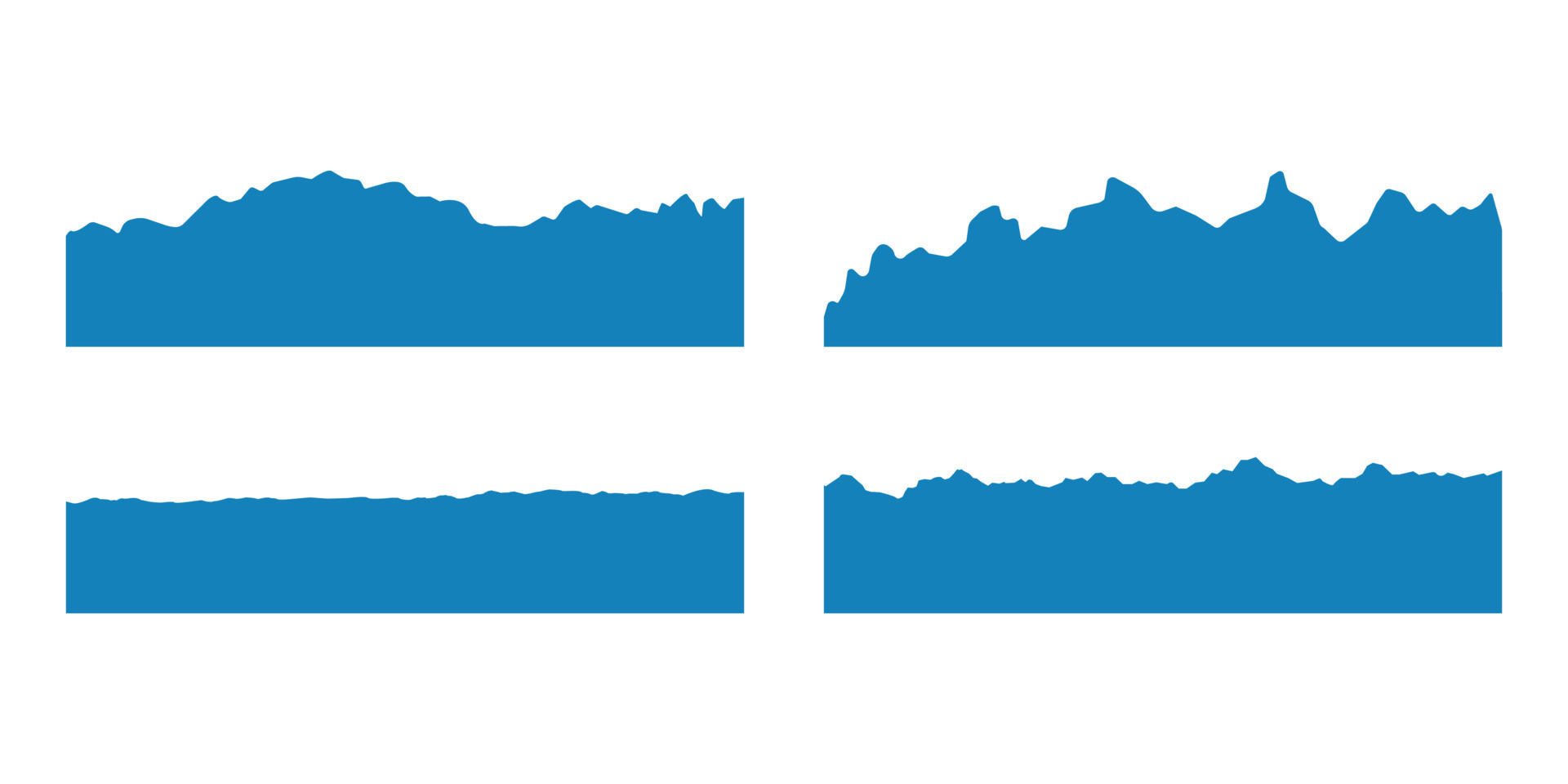 Pieces of torn, ripped blue paper on white background. Vector