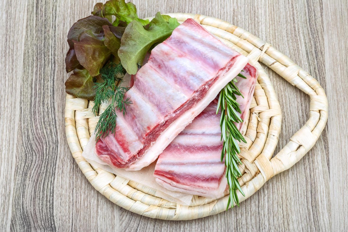 Lamb rib on wood photo