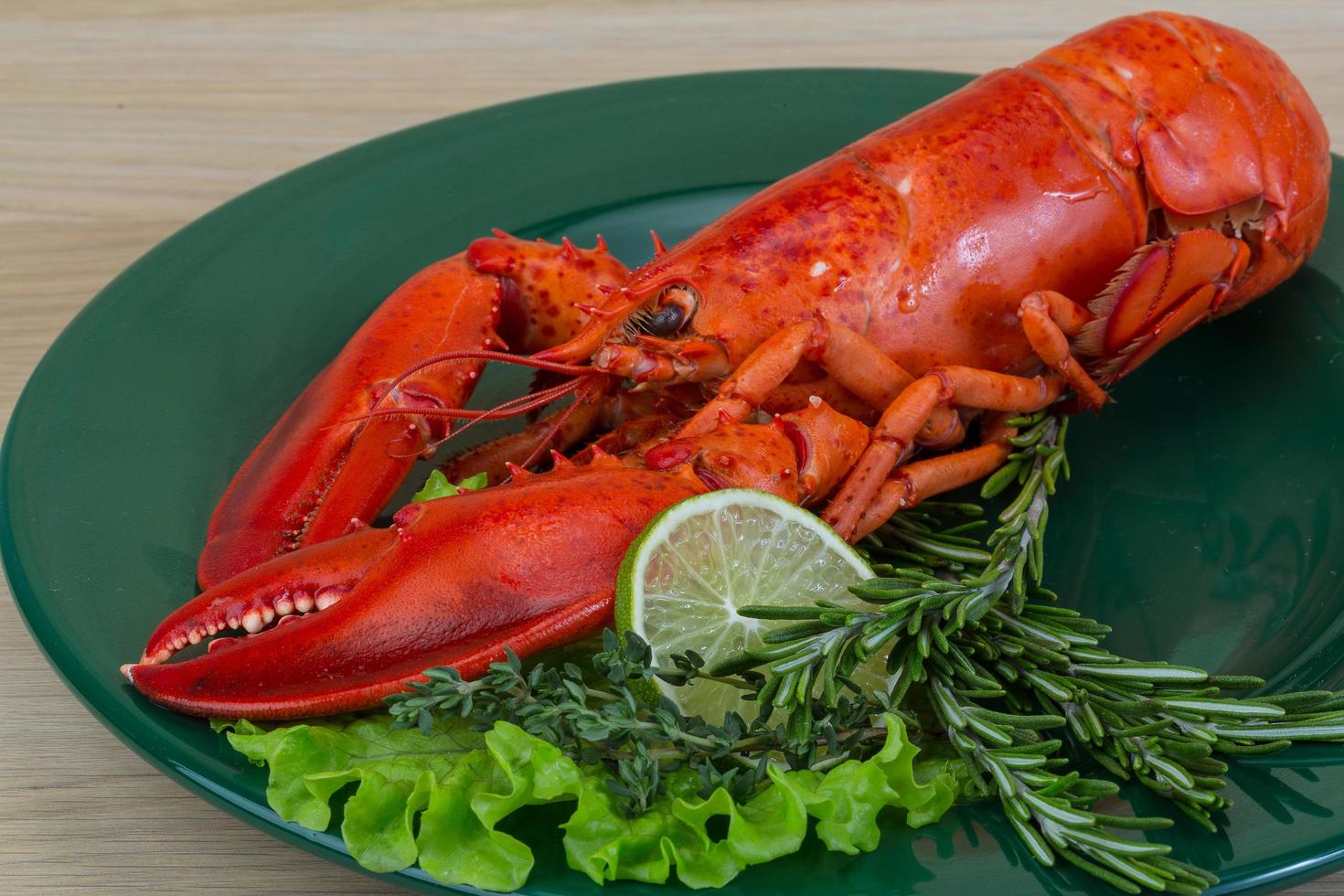 Boiled lobster meal photo