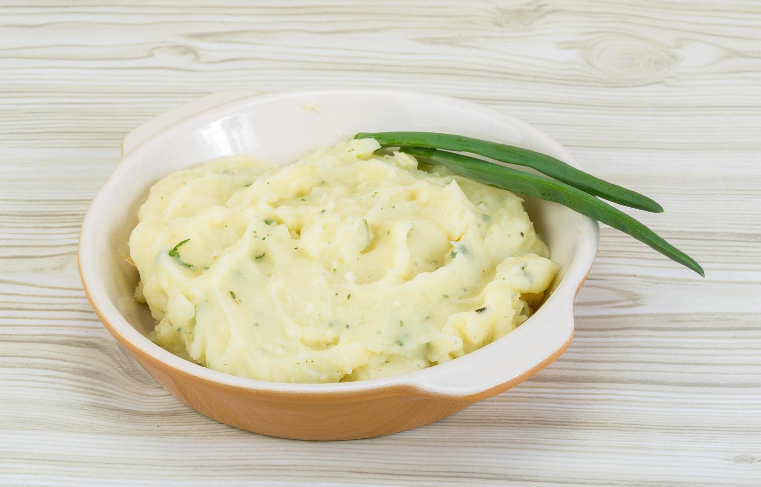 Mash potato on wood photo
