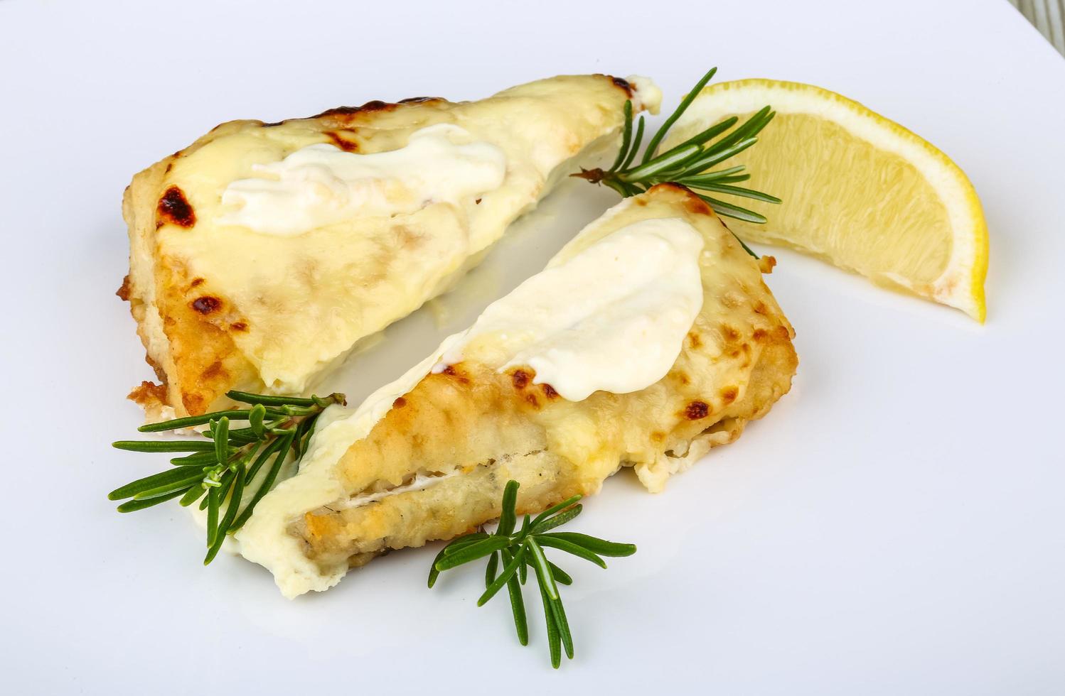 Baked perch dish photo