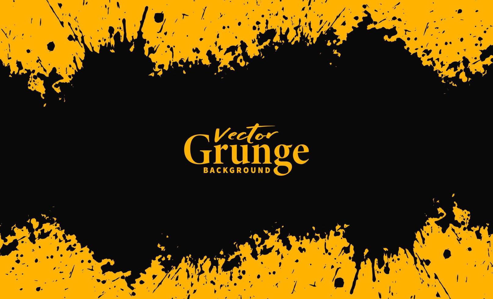 backgorund amarillo con salpicaduras de grunge negro vector