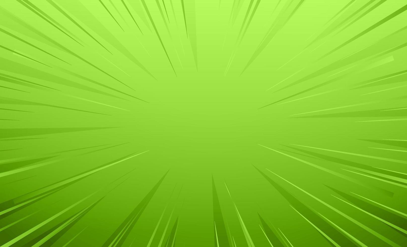 fondo de líneas de zoom de estilo cómico verde vacío vector