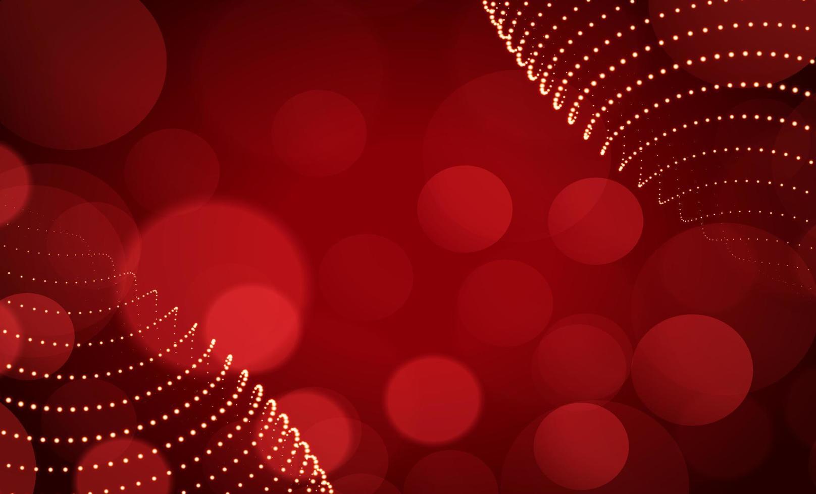 Ilustración de vector de fondo rojo bokeh brillante