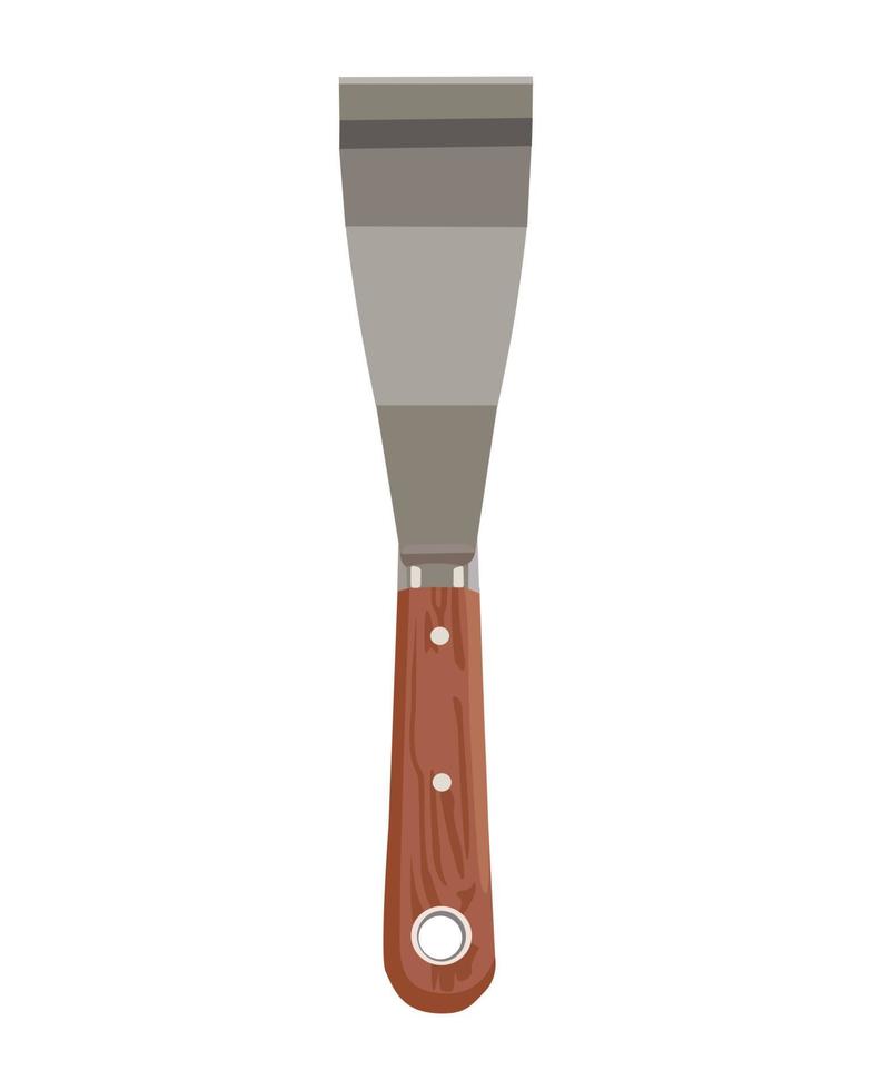 Vector Illustration Scrapper isolated on white background. Carpentry hand tools with wooden handle