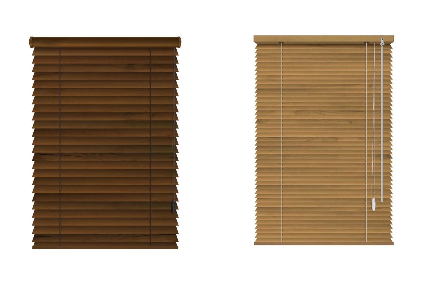 Window wooden rolling shutters, venetian blinds vector