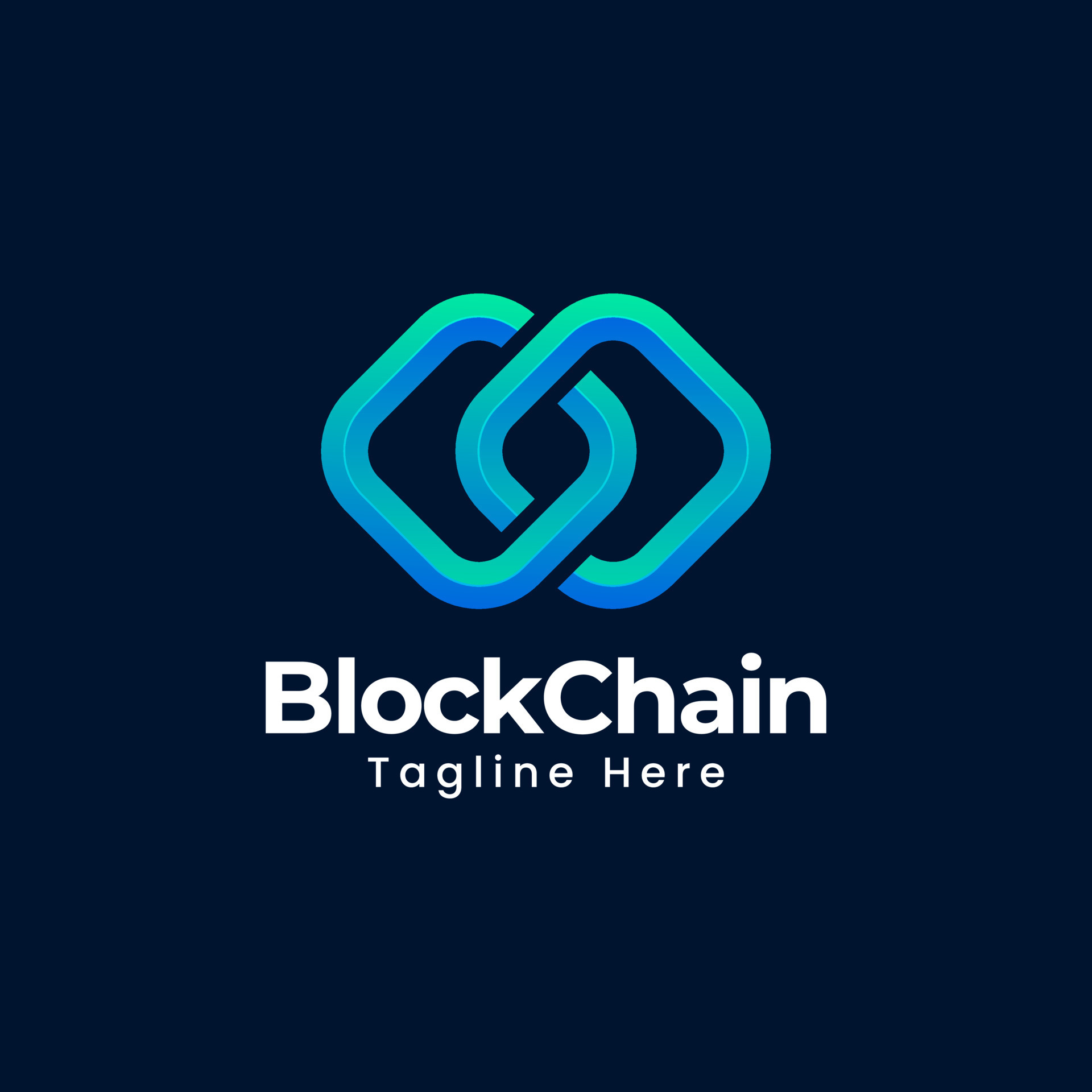 Abstract modernd web3 crypto blockchain infinity square 3d blue