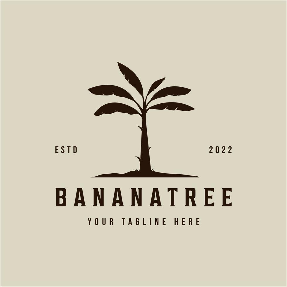 silhouette banana tree logo vector vintage illustration template icon graphic design. tropical plants sign or symbol for organic farmer